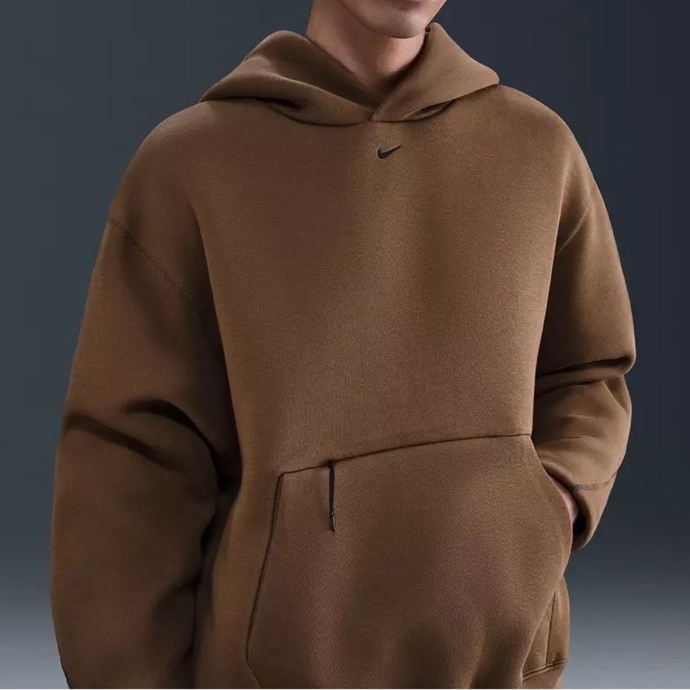 Nike Tech Fleece Hoodie Mens Small Mosswood Brown Oversized Pullover NEW